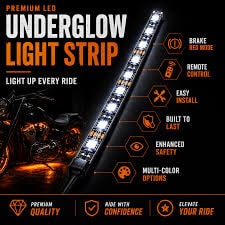 Premium LED underglow light strip kit for motorcycles